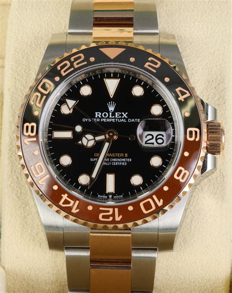 rolex gmt master 2 rose gold two tone|Rolex gmt ruby sapphire.